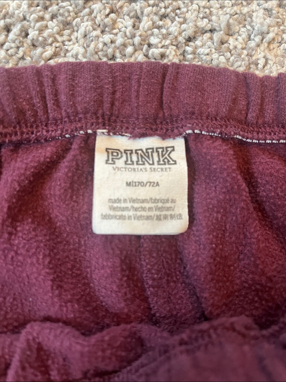 PINK Victoria's Secret Maroon Drawstring Jogger Sweatpants - Picture 2 of 4